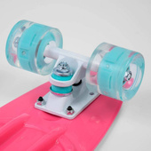 Różowa deskorolka świecąca do jazdy fiszka Smj BS-2206PL LED