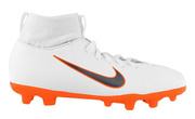 Biało-pomarańczowe buty piłkarskie Nike Mercurial Superfly Club MG AH7339-107 JR