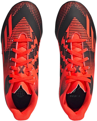 Czarno-pomarańczowe buty turfy Adidas X Speedportal Messi.4  GZ5136 - Junior