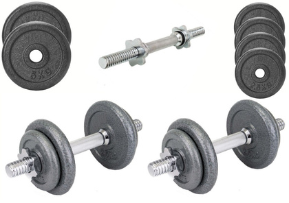 Zestaw hantle żeliwne regulowane Rojax 2x10 kg