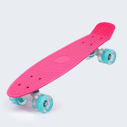Różowa deskorolka świecąca do jazdy fiszka Smj BS-2206PL LED