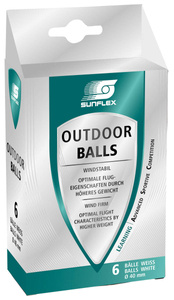 Białe piłeczki do tenisa stołowego Sunflex Outdoor Balls 6 szt. 20611