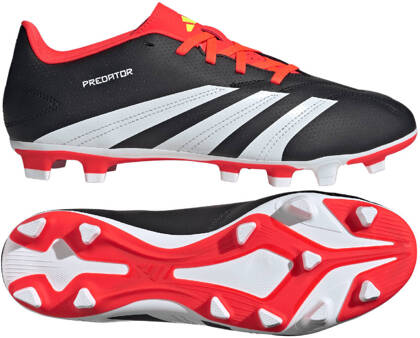 Czarno-pomarańczowe buty piłkarskie Adidas Predator Club FxG IG7760 - Junior