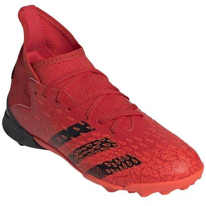 Czerwono-czarne buty piłkarskie turfy Adidas Predator Freak.3 TF FY6314 - Junior