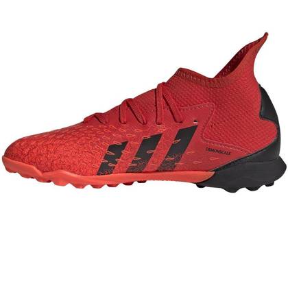 Czerwono-czarne buty piłkarskie turfy Adidas Predator Freak.3 TF FY6314 - Junior