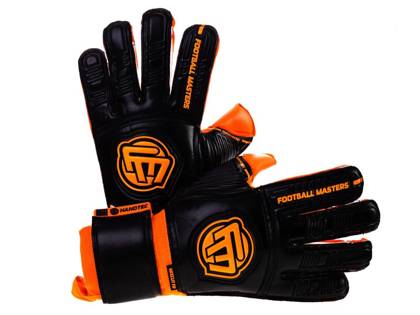 RĘKAWICE BRAMKARSKIE FOOTBALL MASTERS CLASSIC BLACK ORANGE AQUA GRIP MIXCUT JUNIOR