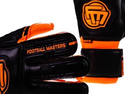 RĘKAWICE BRAMKARSKIE FOOTBALL MASTERS CLASSIC BLACK ORANGE AQUA GRIP MIXCUT JUNIOR