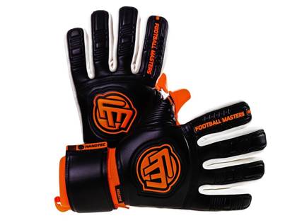 RĘKAWICE BRAMKARSKIE FOOTBALL MASTERS CLASSIC BLACK ORANGE AQUA GRIP NC