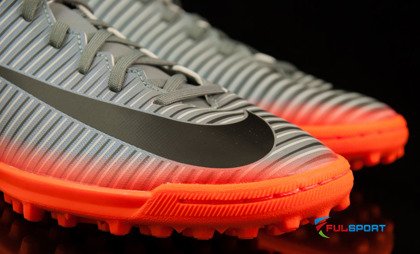 Szaro-pomarańczowe buty piłkarskie na orlik Nike Mercurial Vortex CR7 TF 852497-001 JR