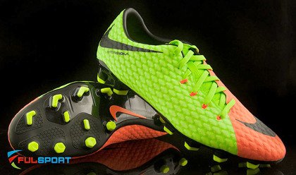 Zielono-pomarańczowe buty piłkarskie Nike Hypervenom Phelon FG 852556-308