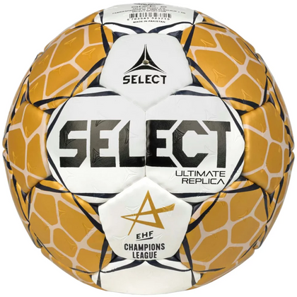 Złoto-biała piłka ręczna Select Ultimate Replica EHF Champions League