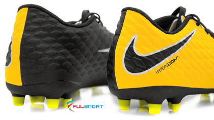 Żółto-czarne buty piłkarskie Nike Hypervenom Phade FG 852580-801 JR