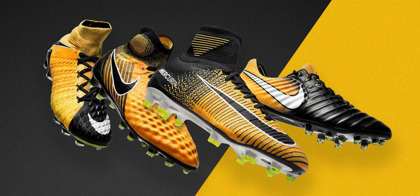 Żółto-czarne buty piłkarskie Nike Hypervenom Phade FG 852580-801 JR