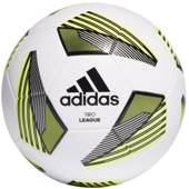 Biało-zielona piłka nożna Adidas Tiro League FS0369